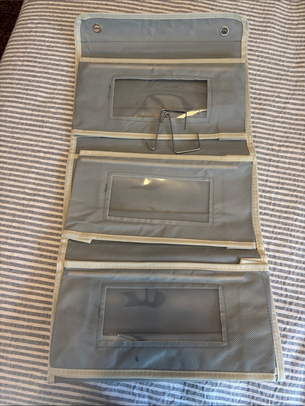 Hanging Triple Pocket Organizer in Gray